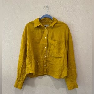 Banana Republic Long Sleeve Cropped Button Down shirt L Tall